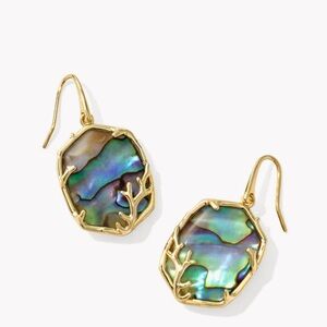 Kendra Scott Daphne Gold Coral Frame Drop Earrings in Abalone